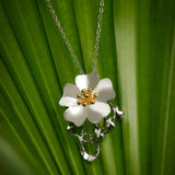 Dazzling Orchid Splendor Silver Necklace - Diavo Jewels