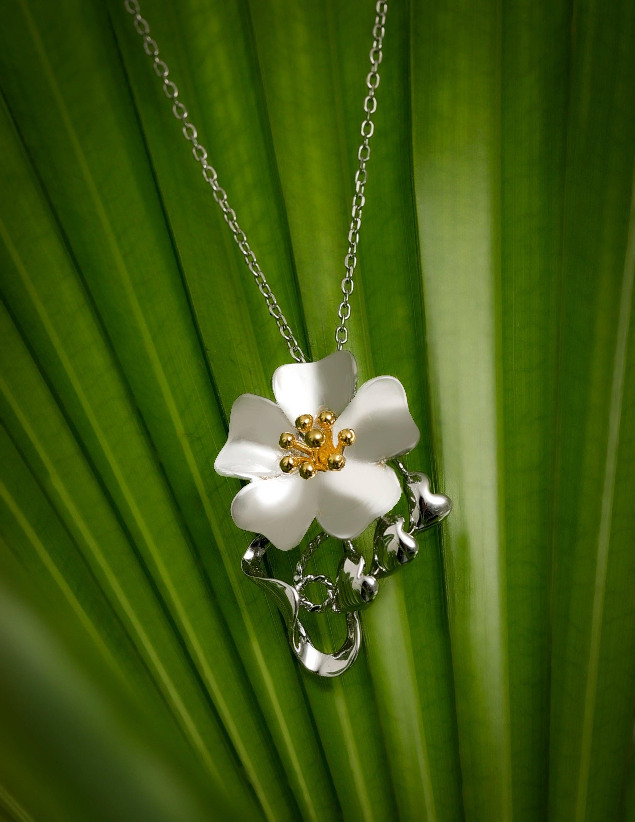 Dazzling Orchid Splendor Silver Necklace - Diavo Jewels