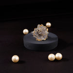 Gilded Filigree Floral Silver Ring - Diavo Jewels