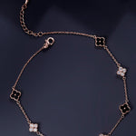 Blissful Clovers Silver Anklet