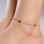 Blissful Clovers Silver Anklet