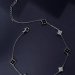 Blissful Clovers Silver Anklet