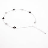 Blissful Clovers Silver Anklet