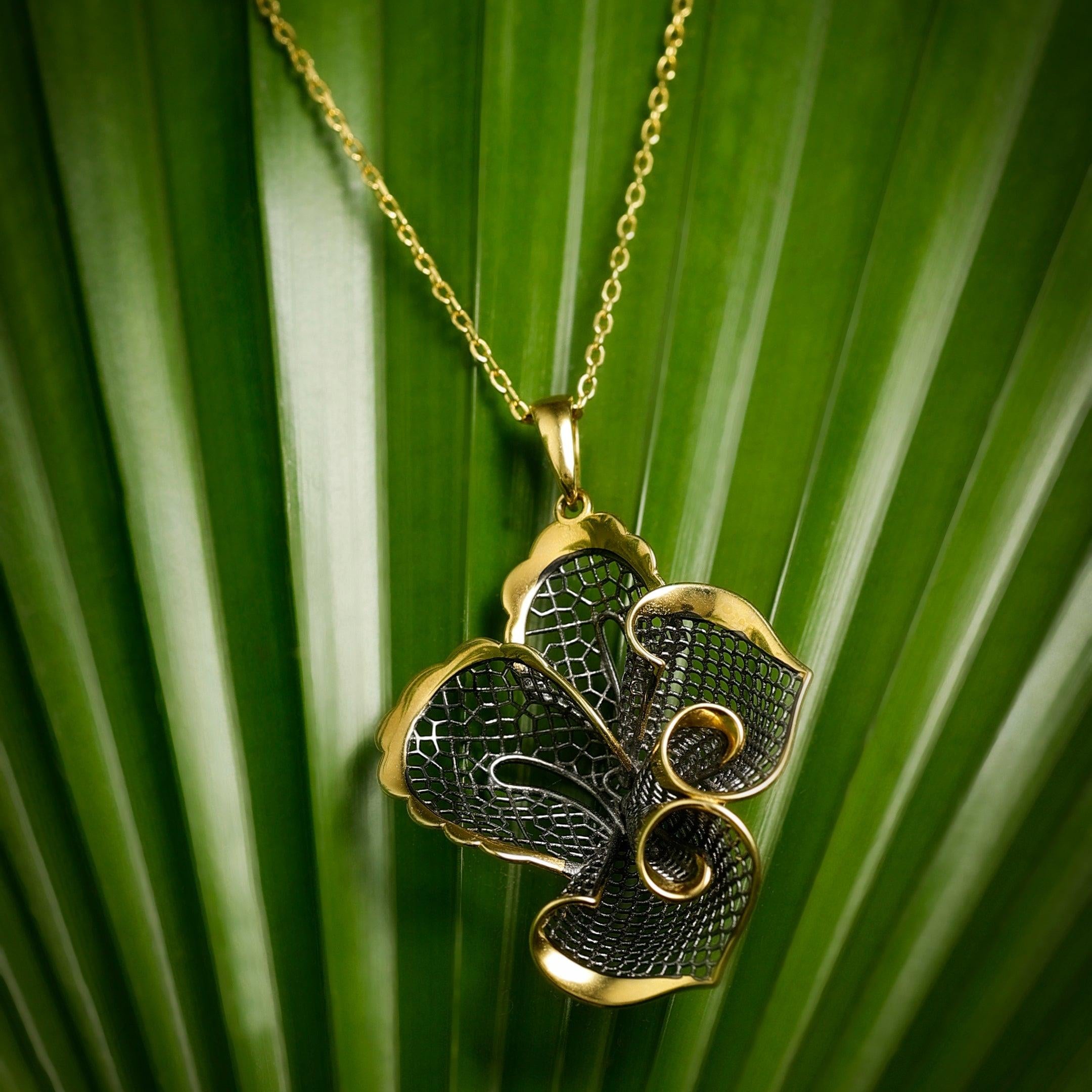 Gilded Noir Filigree Necklace - Diavo Jewels