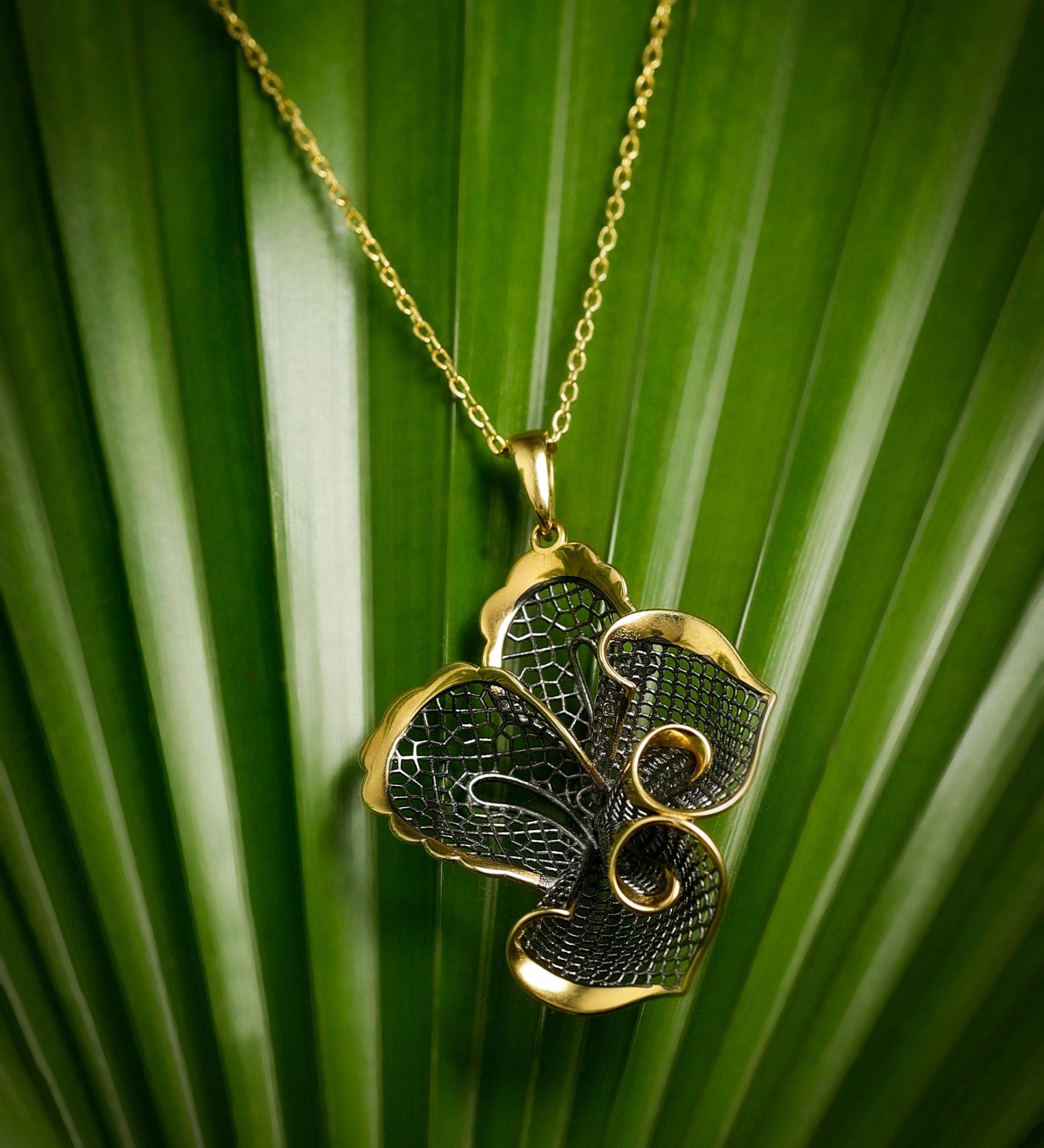 Gilded Noir Filigree Necklace - Diavo Jewels