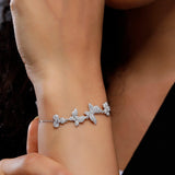 Whimsical Flutterby Charms Silver Bracelet