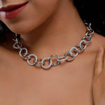 Dazzling Cubic Curb Silver Necklace - Diavo Jewels