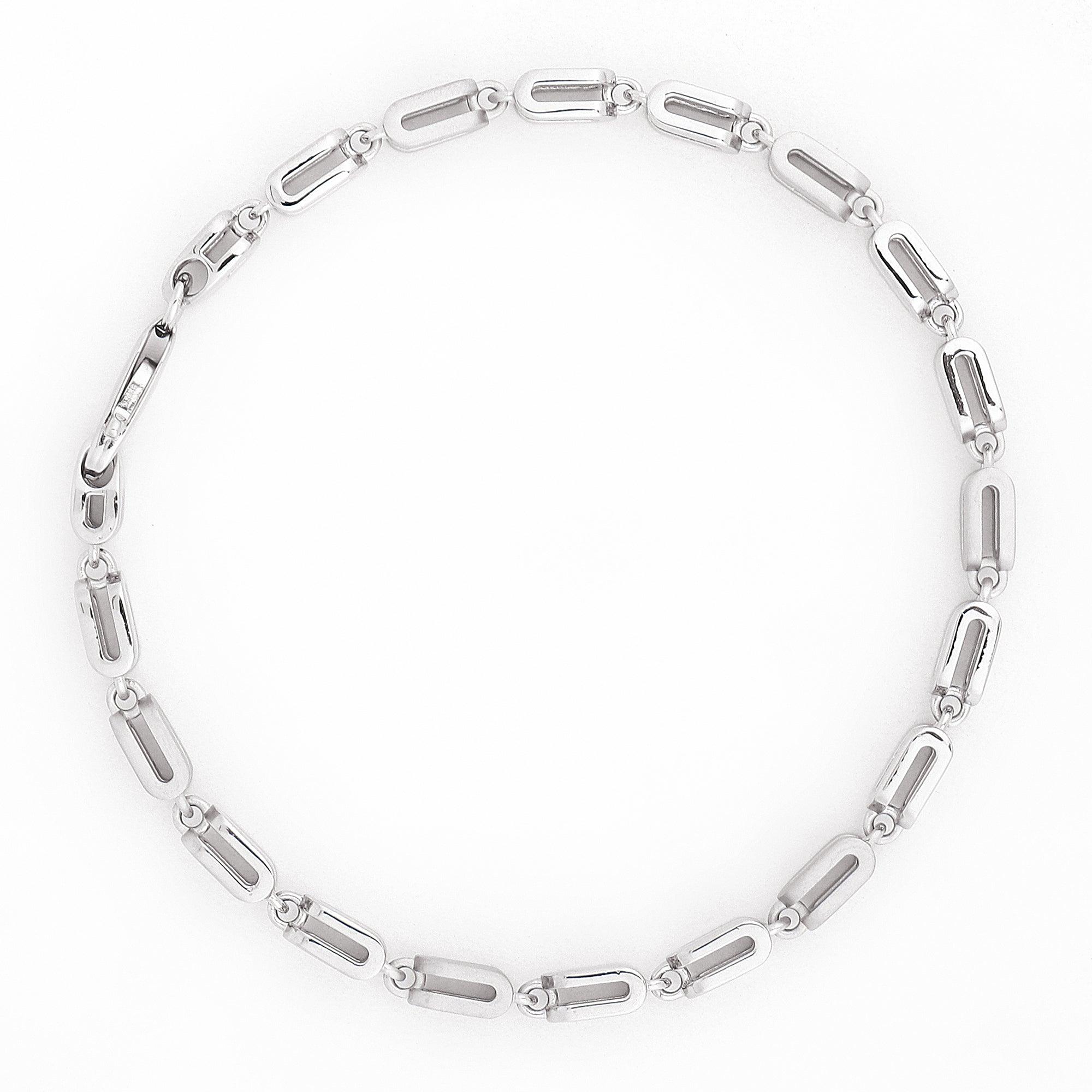 Pinnacle Prestige Rhodium Plated Men's Silver Bracelet - Diavo Jewels