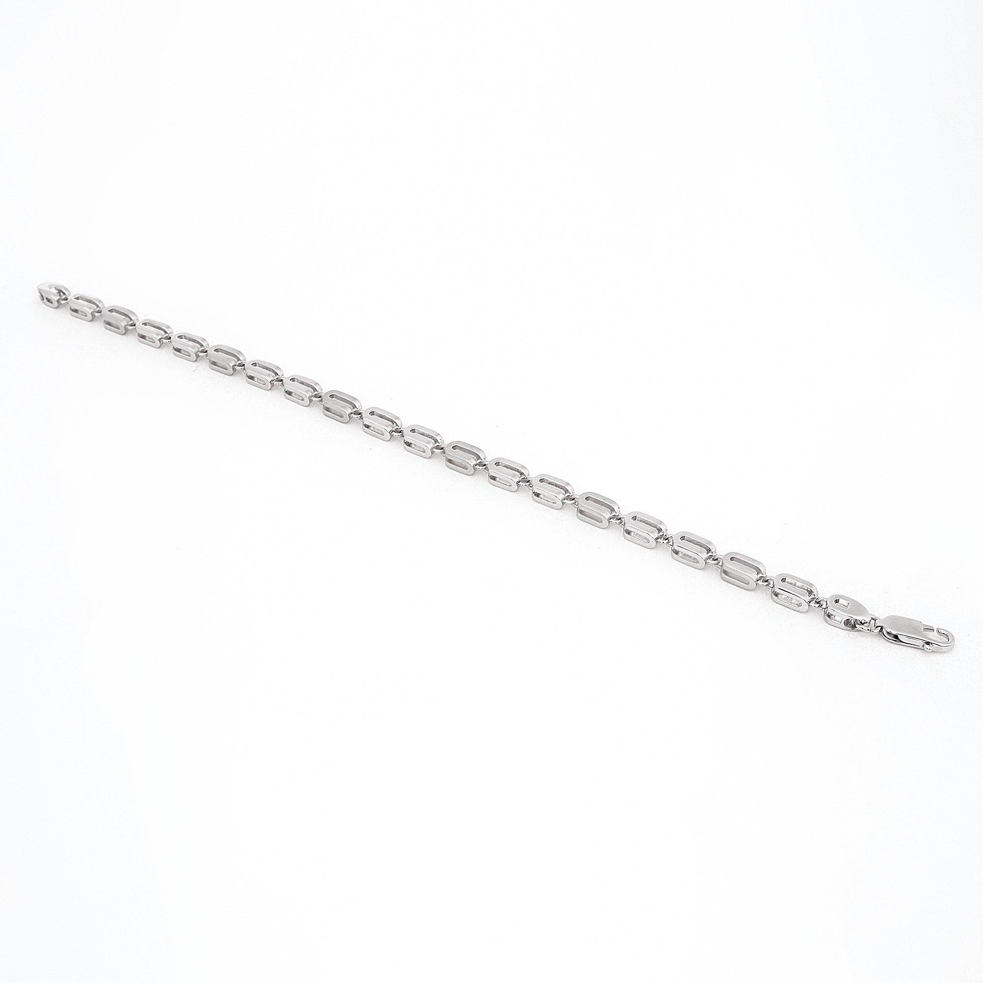 Pinnacle Prestige Rhodium Plated Men's Silver Bracelet - Diavo Jewels