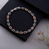 Pinnacle Prestige Two-Tone Men's Silver Bracelet - Diavo Jewels