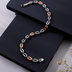 Pinnacle Prestige Two-Tone Men's Silver Bracelet - Diavo Jewels