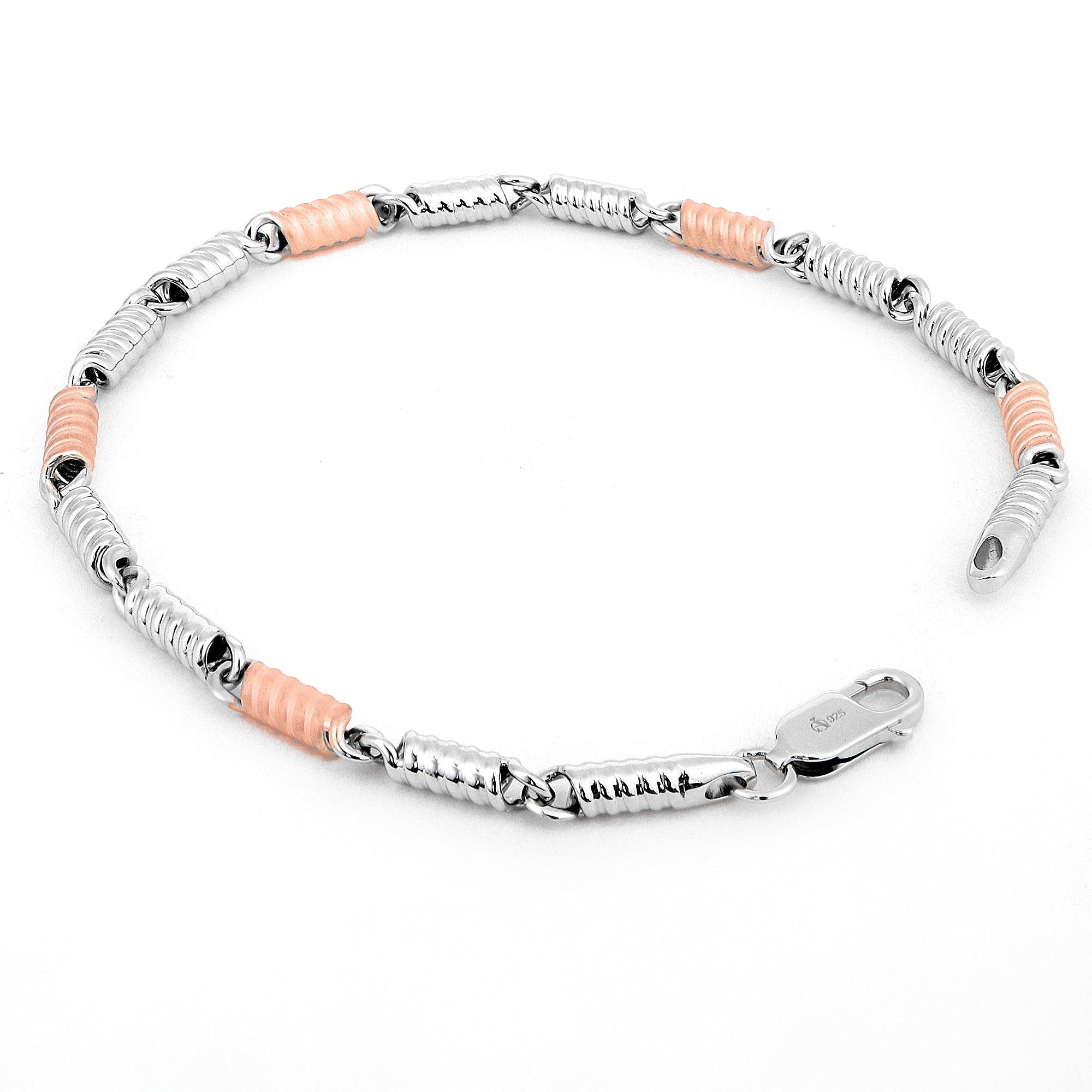 Atlas Spring Bead Men's Silver Bracelet