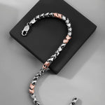 Maverick Block Two-Tone Men's Silver Bracelet - Diavo Jewels