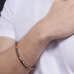 Maverick Block Two-Tone Men's Silver Bracelet - Diavo Jewels