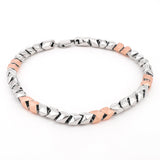 Maverick Block Two-Tone Men's Silver Bracelet - Diavo Jewels
