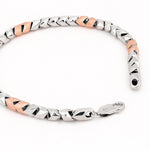 Maverick Block Two-Tone Men's Silver Bracelet - Diavo Jewels
