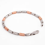 Rugged Link Dual-Tone Men's Silver Bracelet - Diavo Jewels