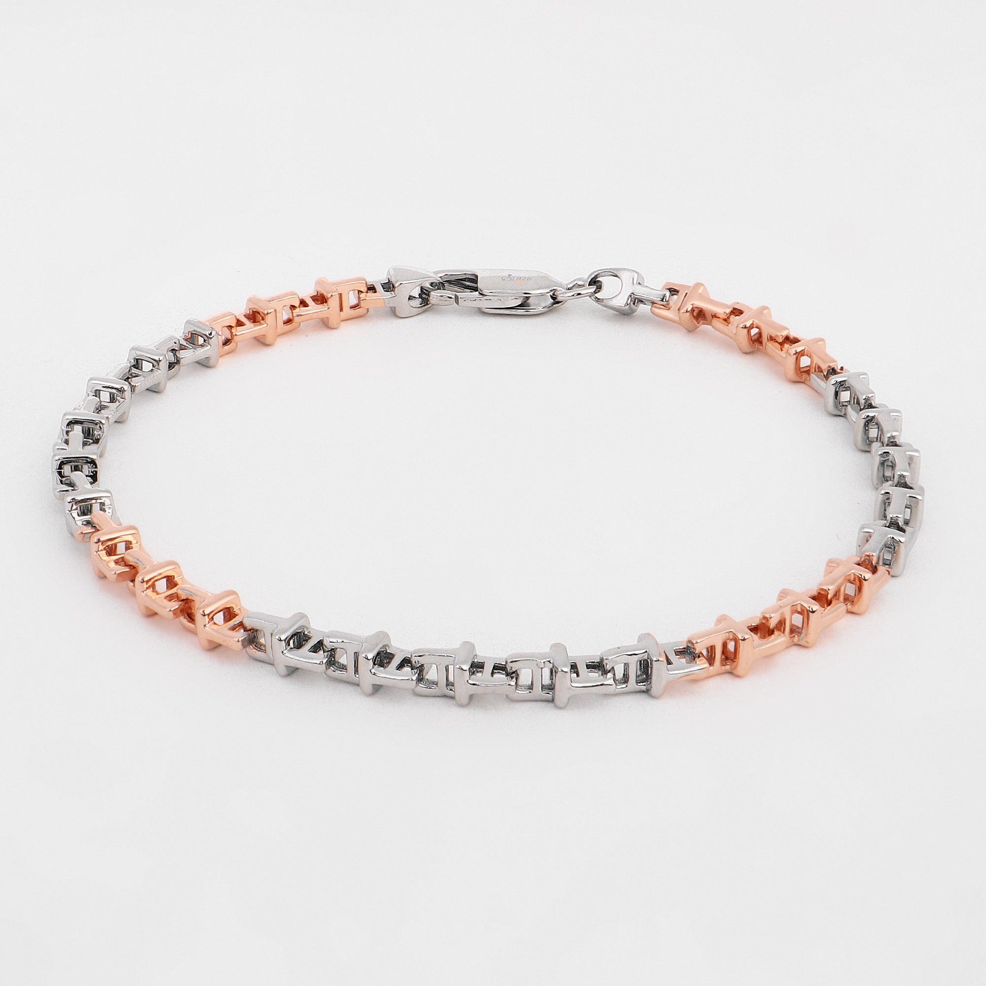 Ember T-Duo Two Tone Men's Silver Bracelet - Diavo Jewels