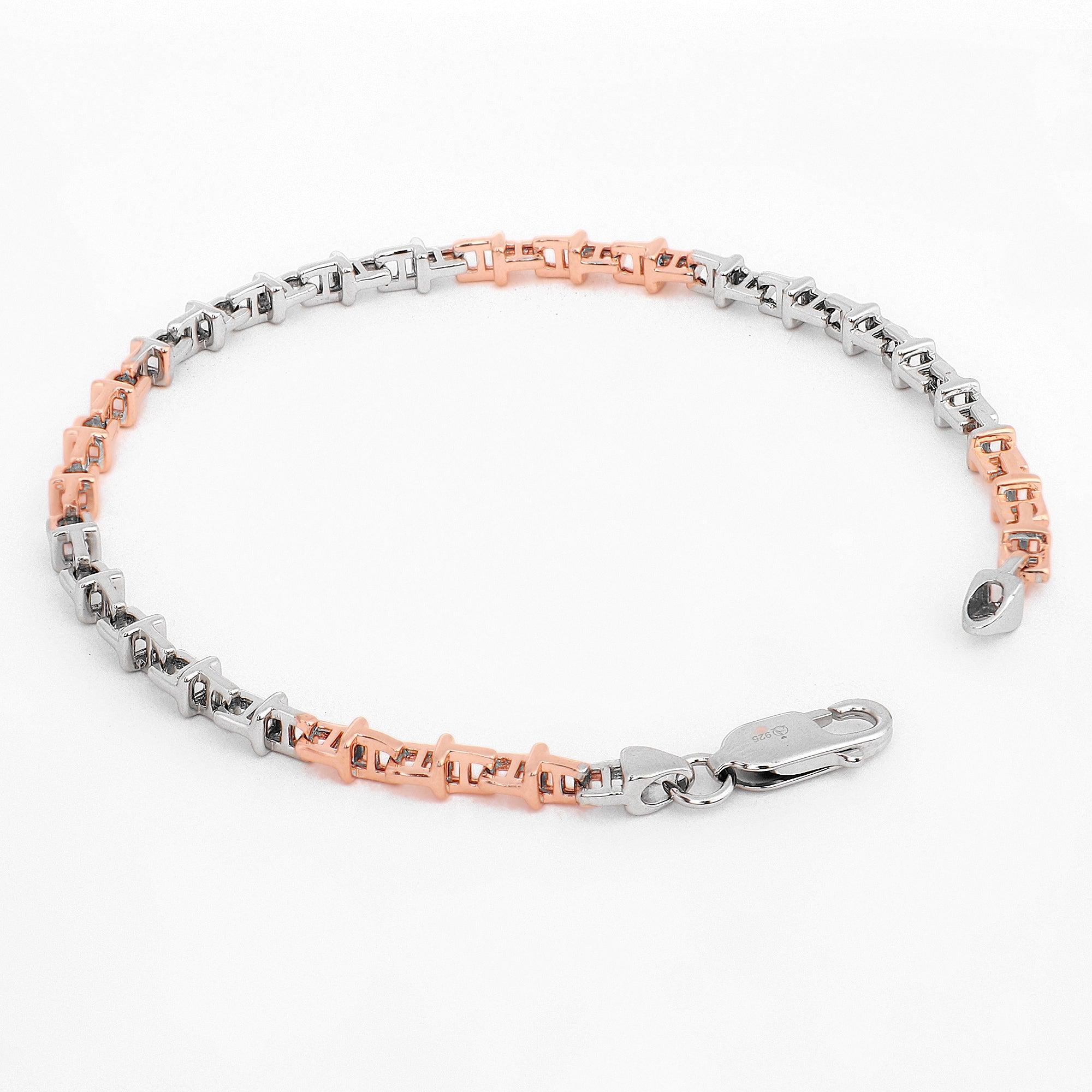 Ember T-Duo Two Tone Men's Silver Bracelet - Diavo Jewels