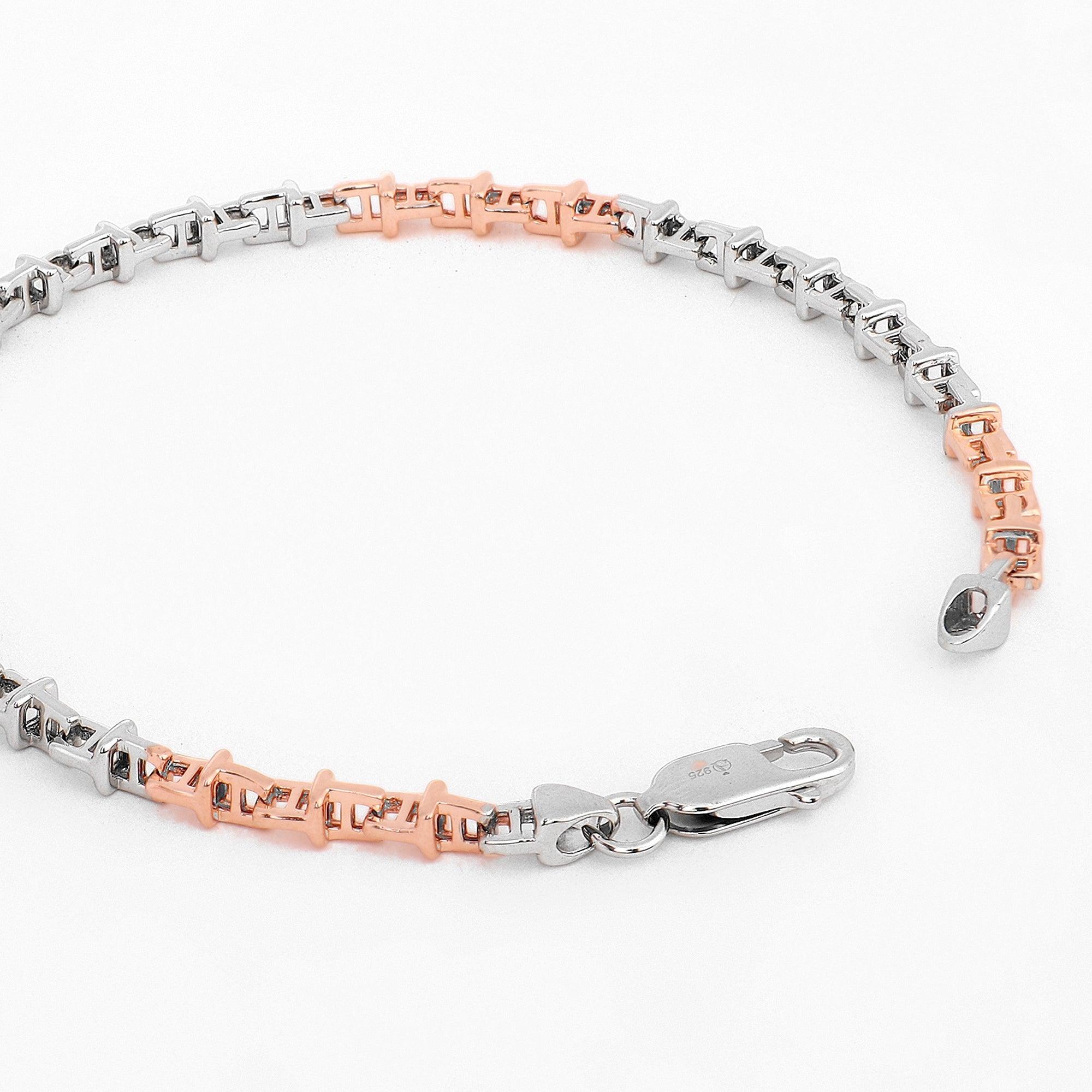 Ember T-Duo Two Tone Men's Silver Bracelet - Diavo Jewels