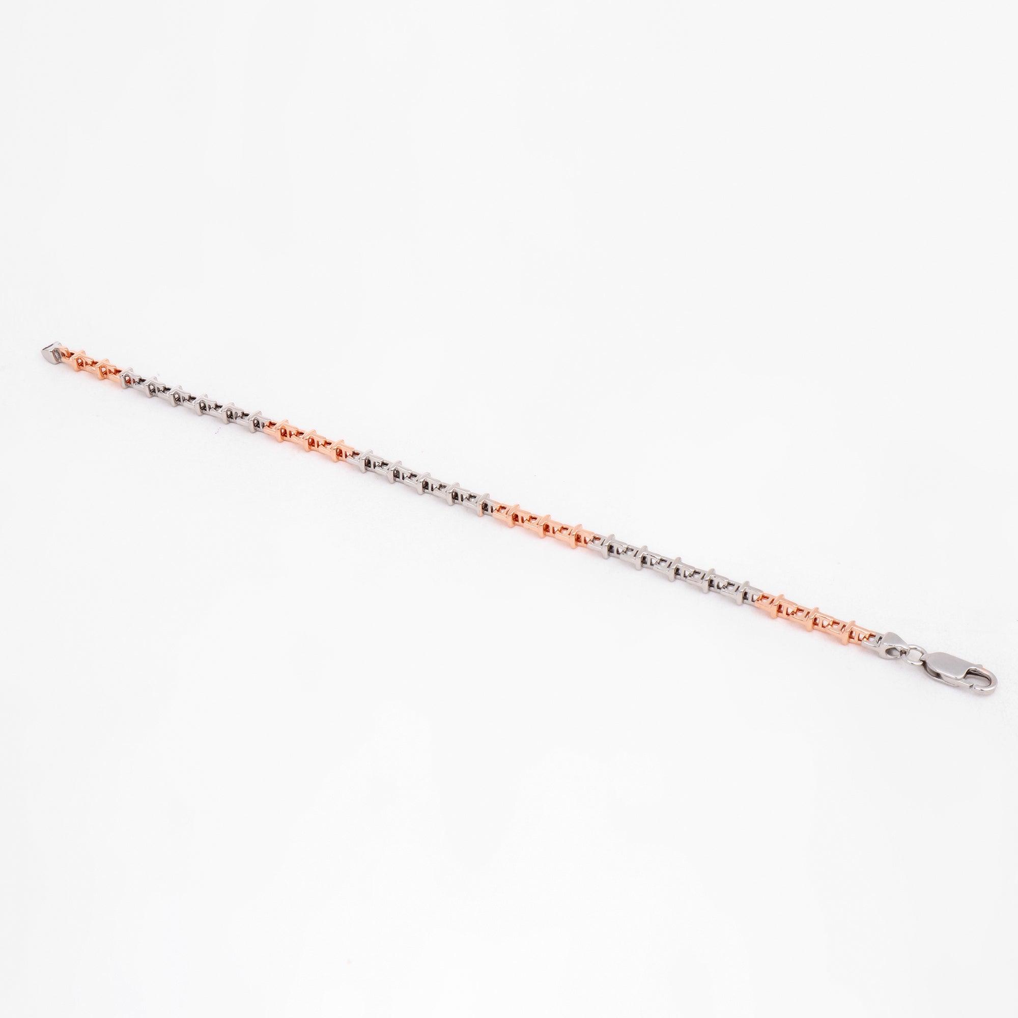 Ember T-Duo Two Tone Men's Silver Bracelet - Diavo Jewels