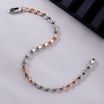 Odyssey Pyramid Two Tone Men's Silver Bracelet - Diavo Jewels