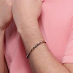 Odyssey Pyramid Two Tone Men's Silver Bracelet - Diavo Jewels
