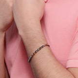 Odyssey Pyramid Two Tone Men's Silver Bracelet - Diavo Jewels