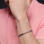 Corsair Rhodium-Plated Men's Silver Bracelet - Diavo Jewels
