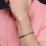 Corsair Rhodium-Plated Men's Silver Bracelet - Diavo Jewels