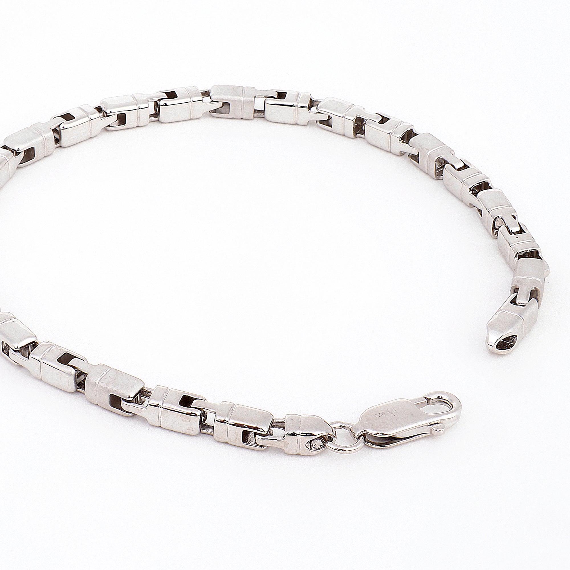 Corsair Rhodium-Plated Men's Silver Bracelet - Diavo Jewels
