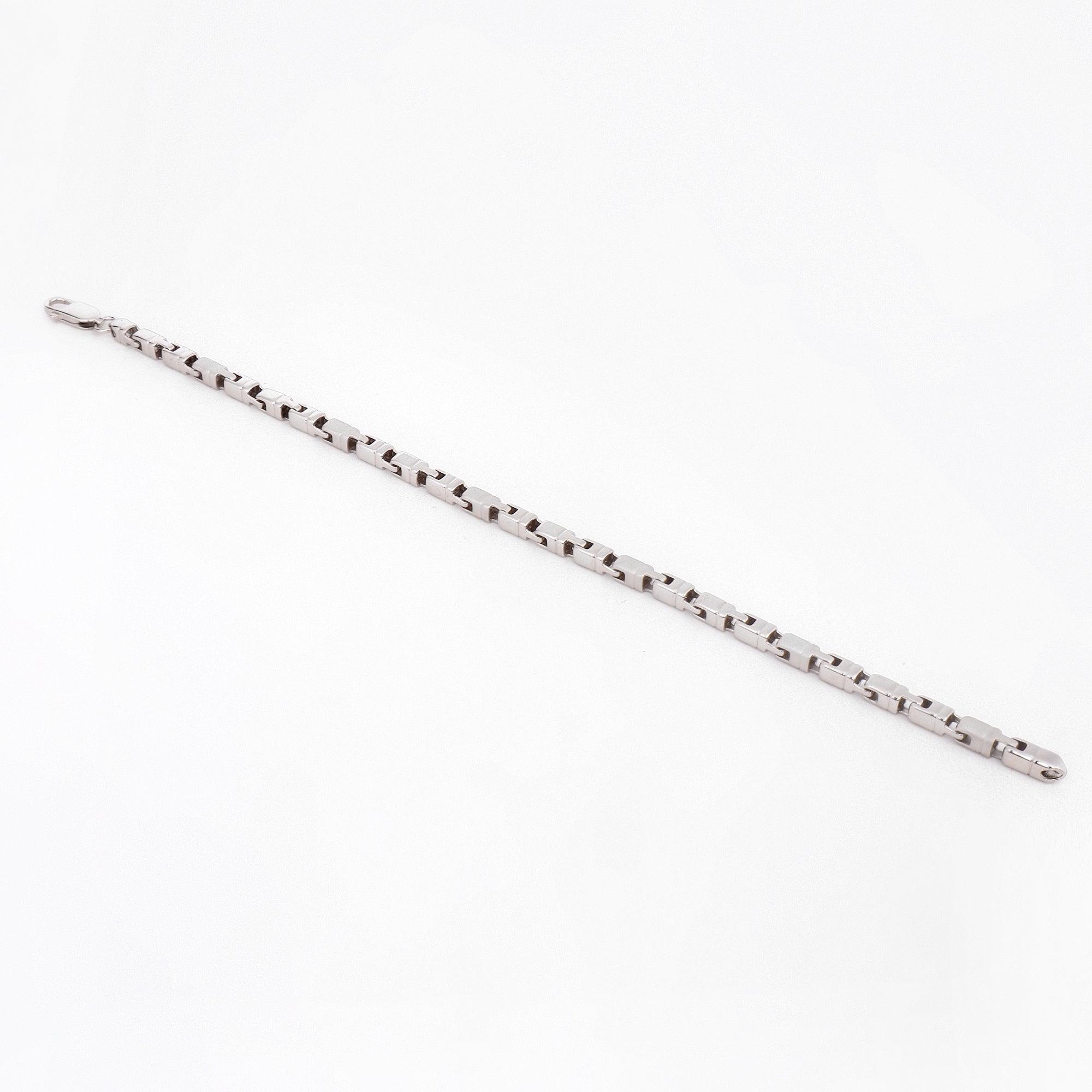 Corsair Rhodium-Plated Men's Silver Bracelet - Diavo Jewels