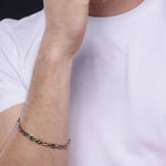 Nova Knight Two Tone Men's Silver Bracelet - Diavo Jewels
