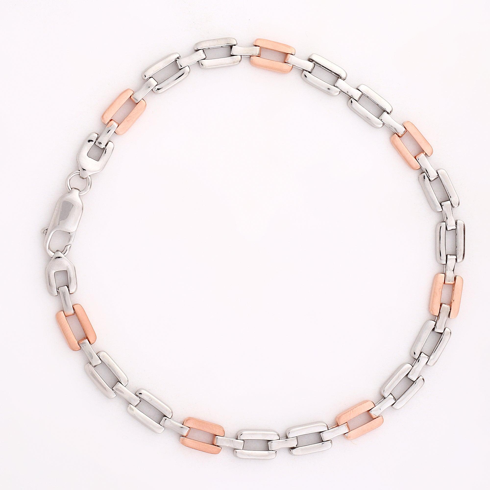 Nova Knight Two Tone Men's Silver Bracelet - Diavo Jewels