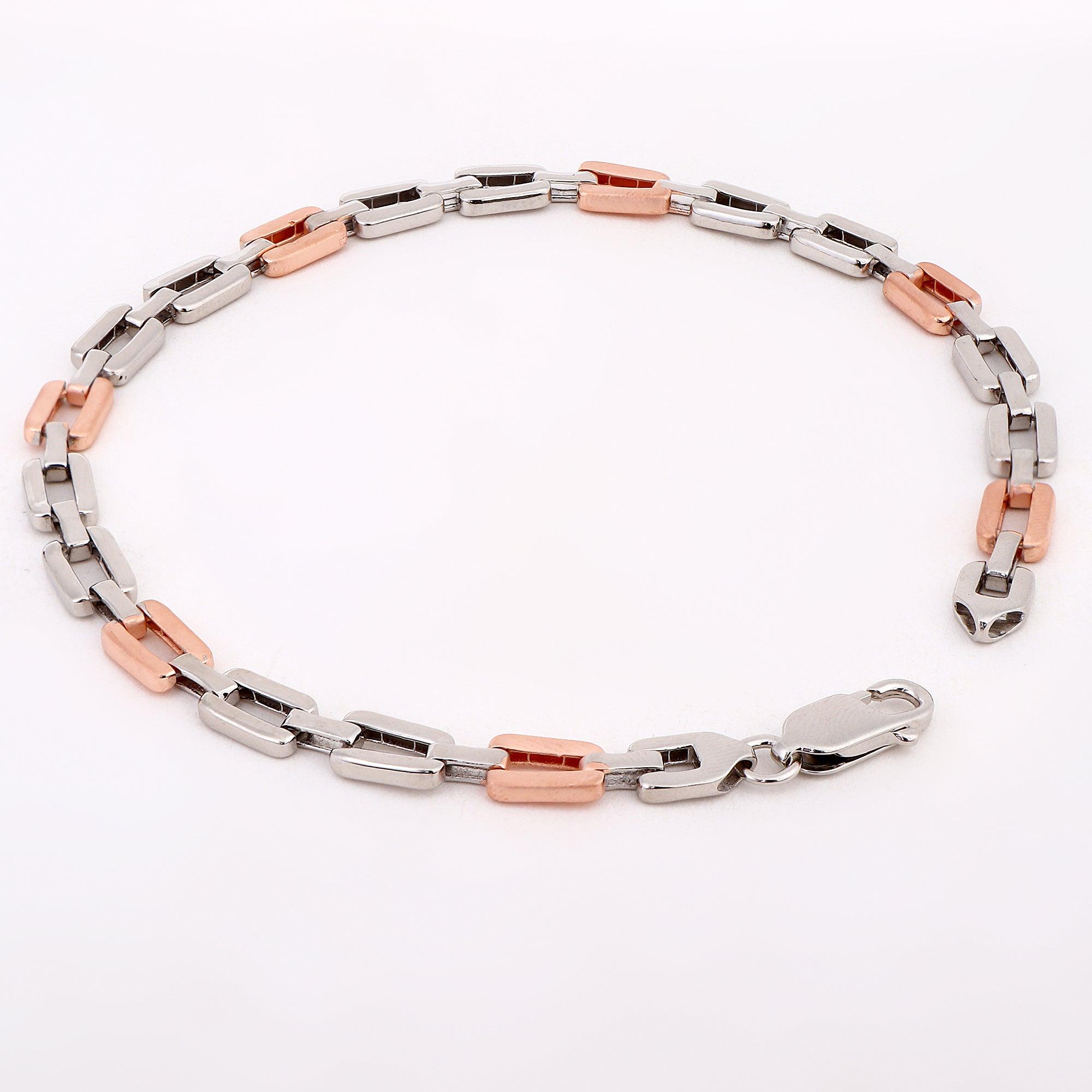 Nova Knight Two Tone Men's Silver Bracelet - Diavo Jewels