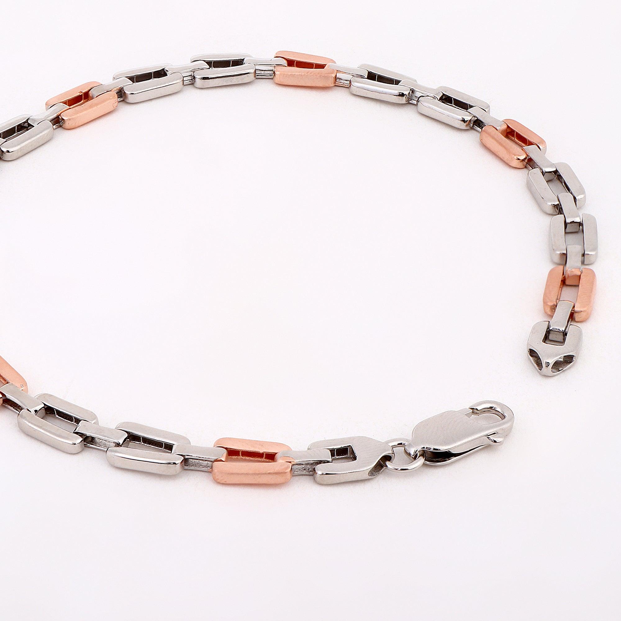 Nova Knight Two Tone Men's Silver Bracelet - Diavo Jewels