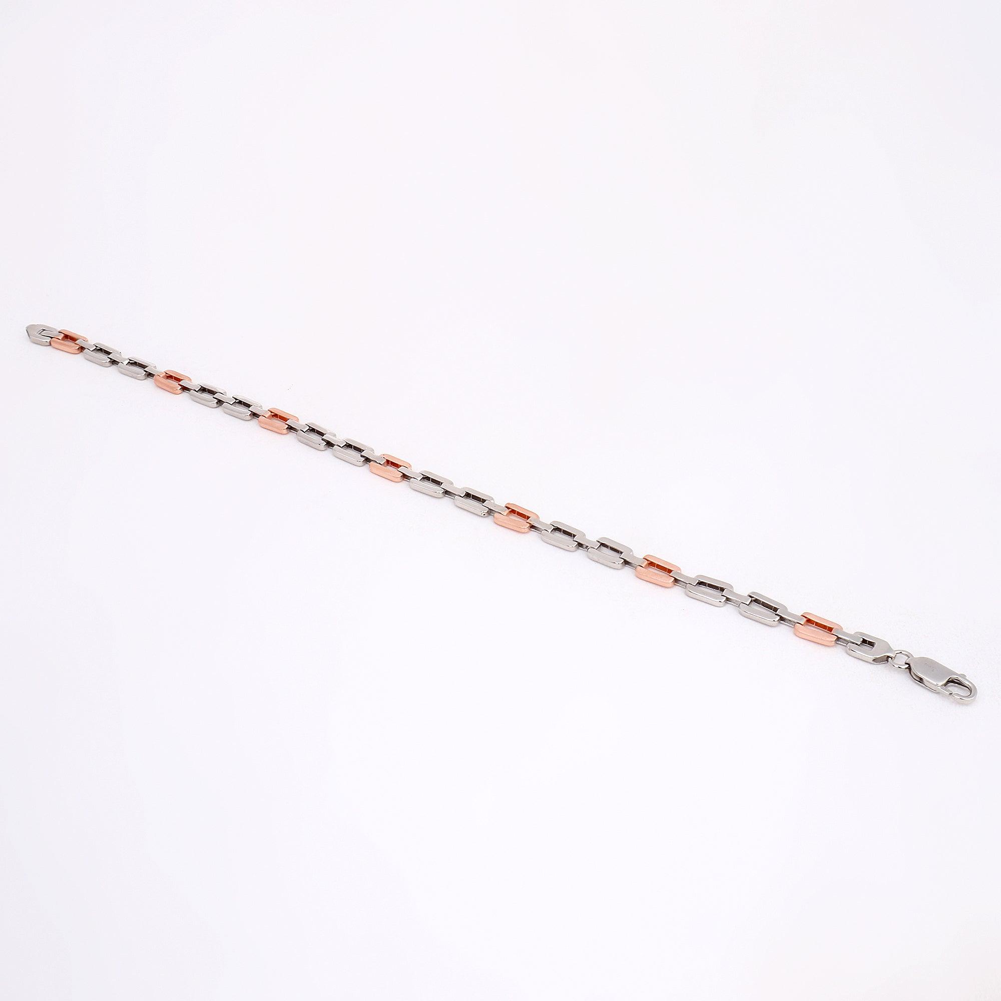 Nova Knight Two Tone Men's Silver Bracelet - Diavo Jewels