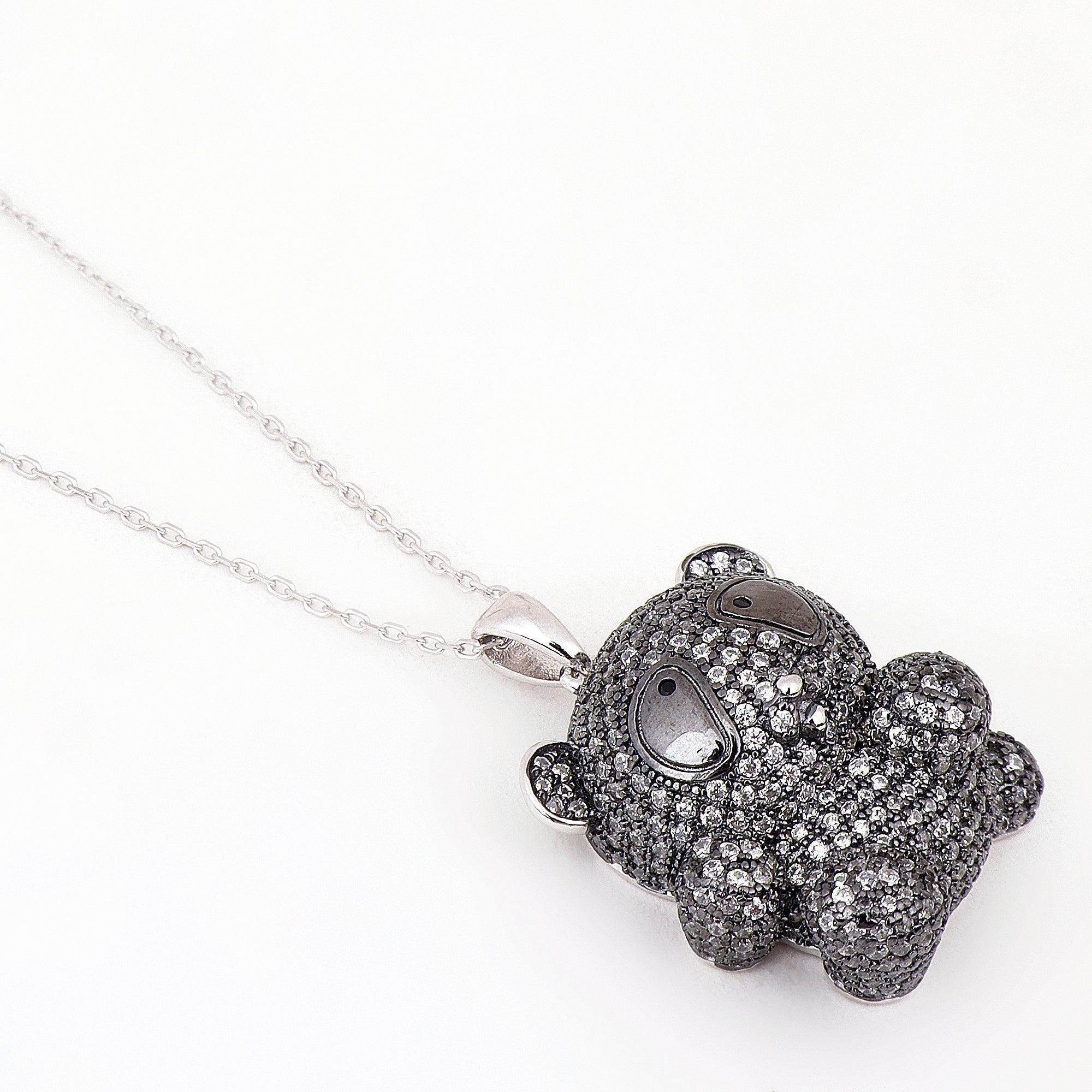 Mystic Panda Monochrome Silver Necklace - Diavo Jewels