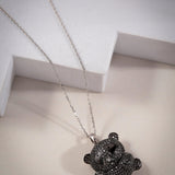 Mystic Panda Monochrome Silver Necklace - Diavo Jewels
