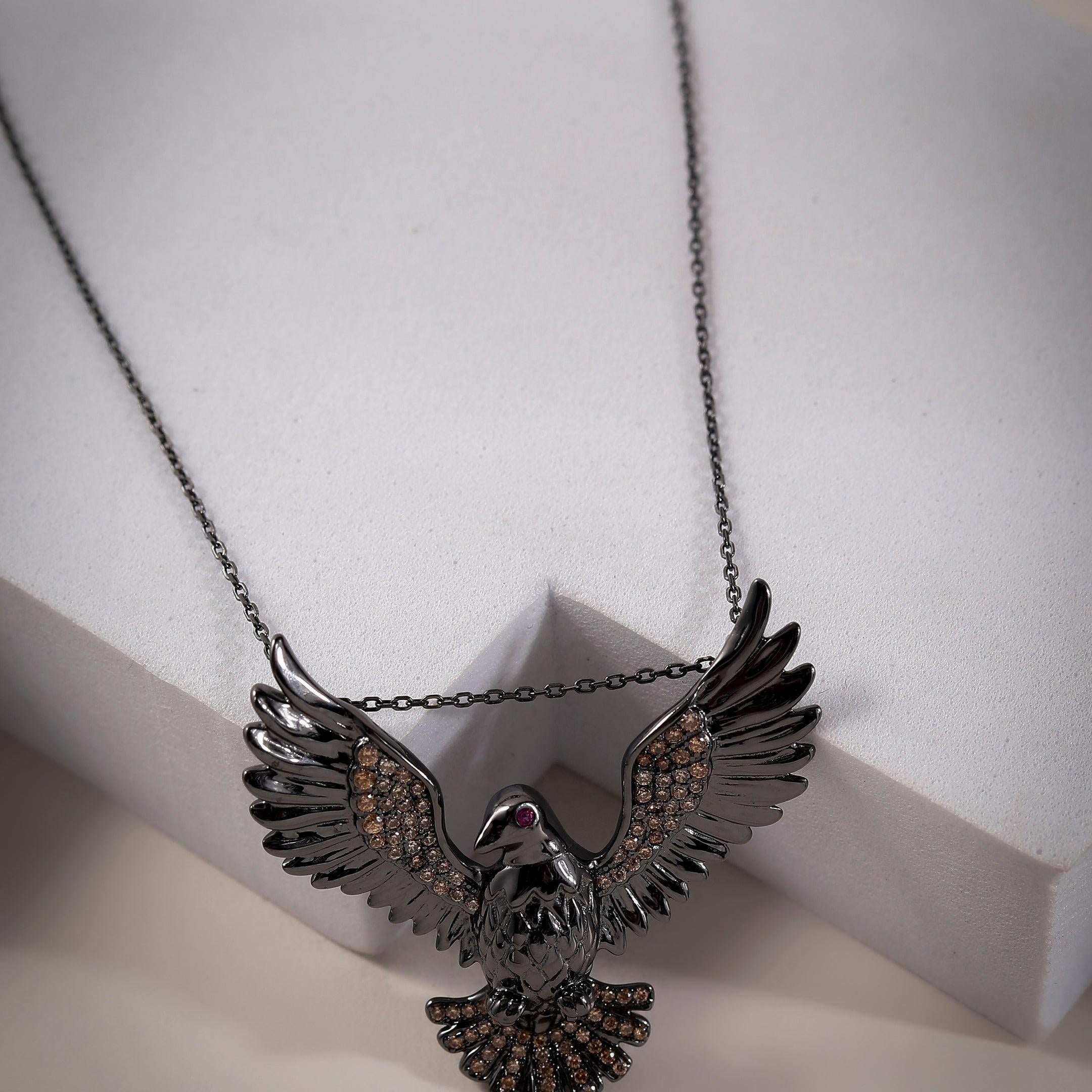 Majestic Bird of Prey Silver Necklace - Diavo Jewels