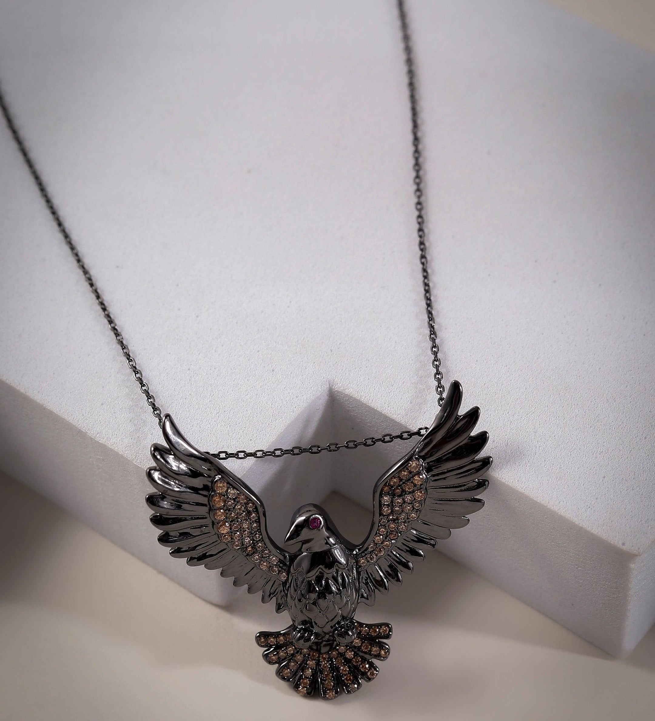 Majestic Bird of Prey Silver Necklace - Diavo Jewels