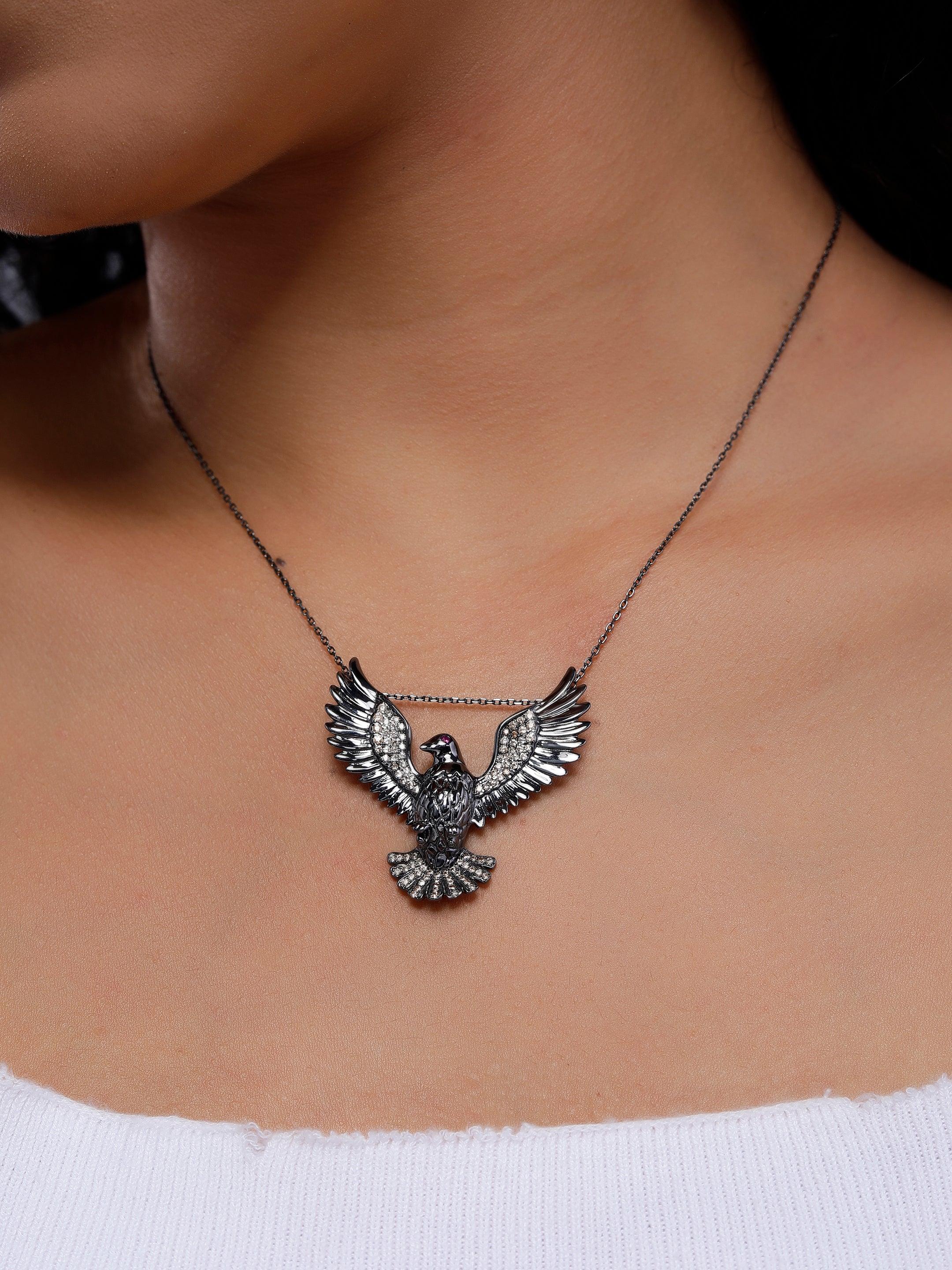 Majestic Bird of Prey Silver Necklace - Diavo Jewels