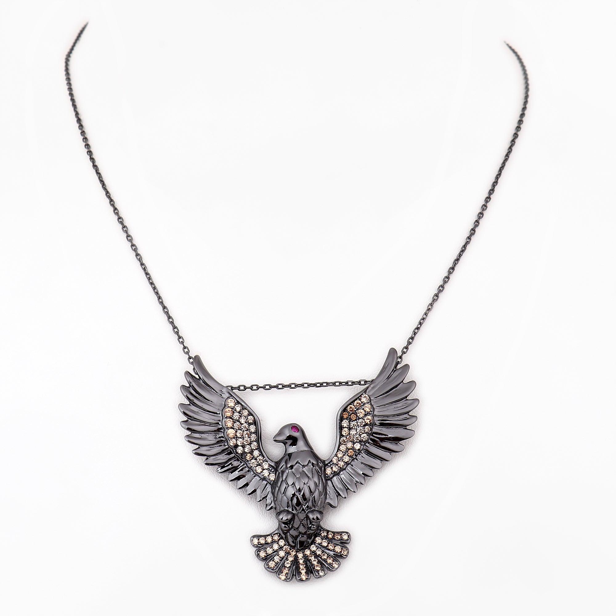 Majestic Bird of Prey Silver Necklace - Diavo Jewels