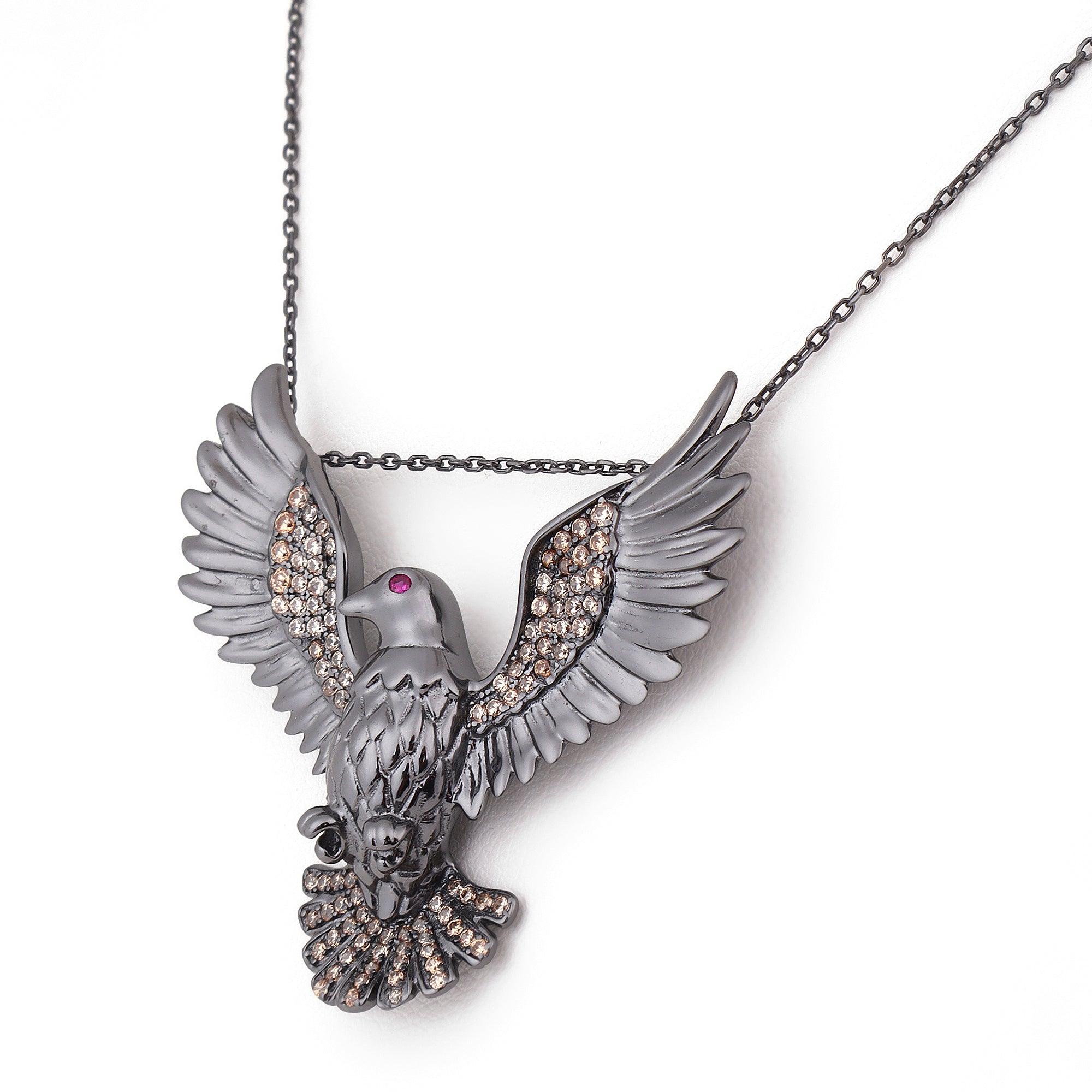 Majestic Bird of Prey Silver Necklace - Diavo Jewels
