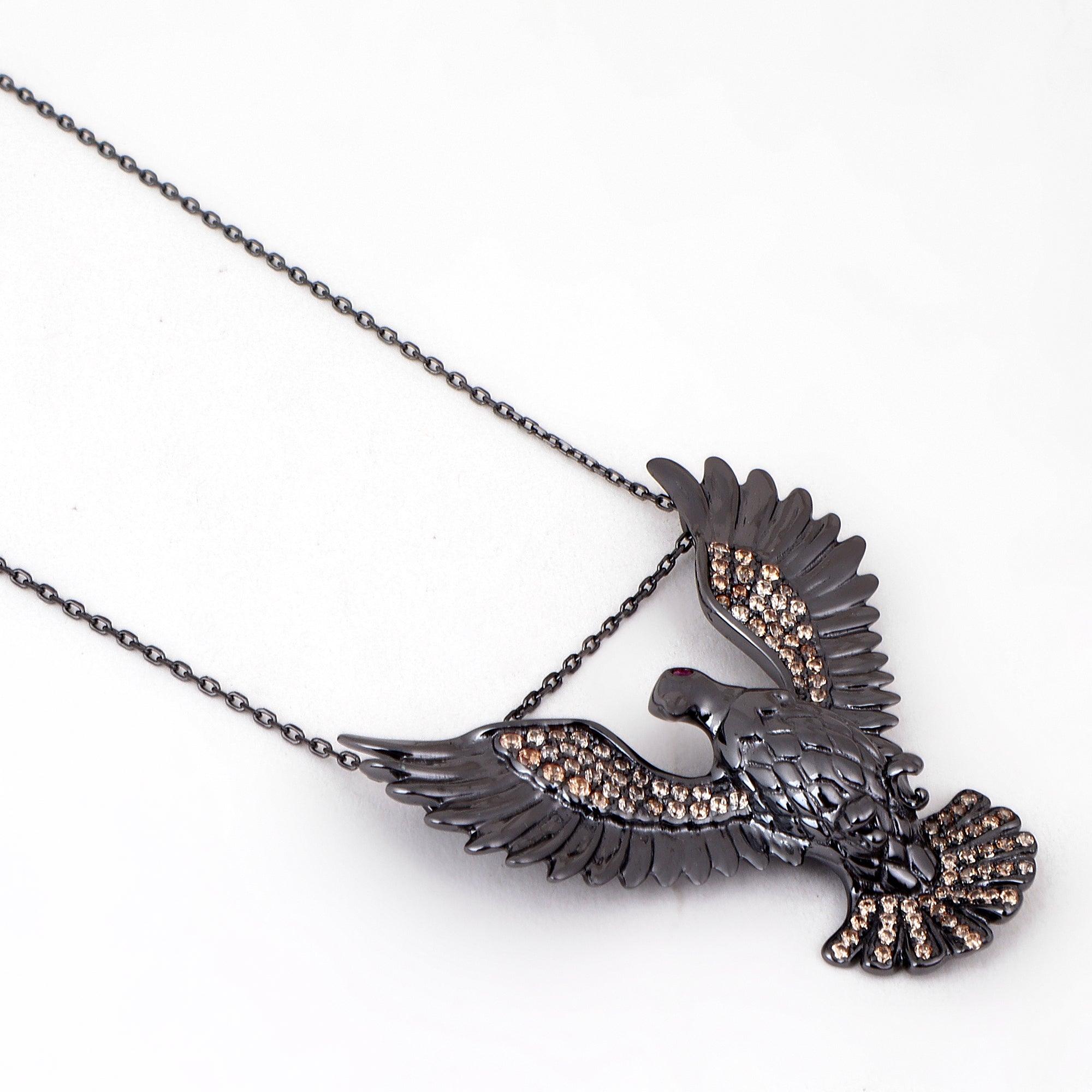 Majestic Bird of Prey Silver Necklace - Diavo Jewels