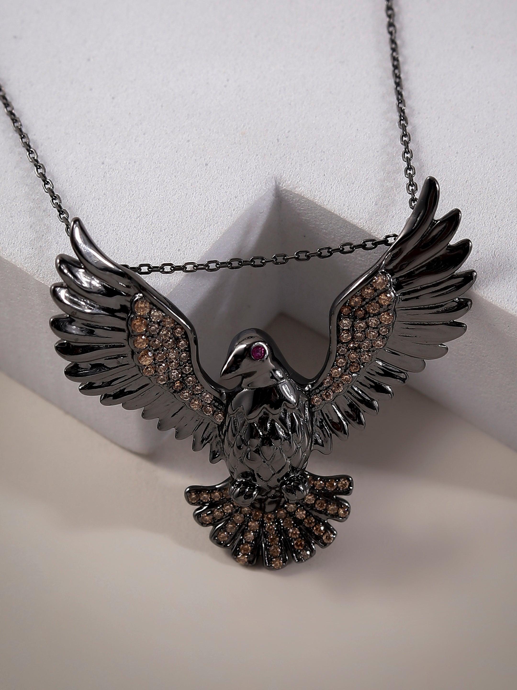Majestic Bird of Prey Silver Necklace - Diavo Jewels