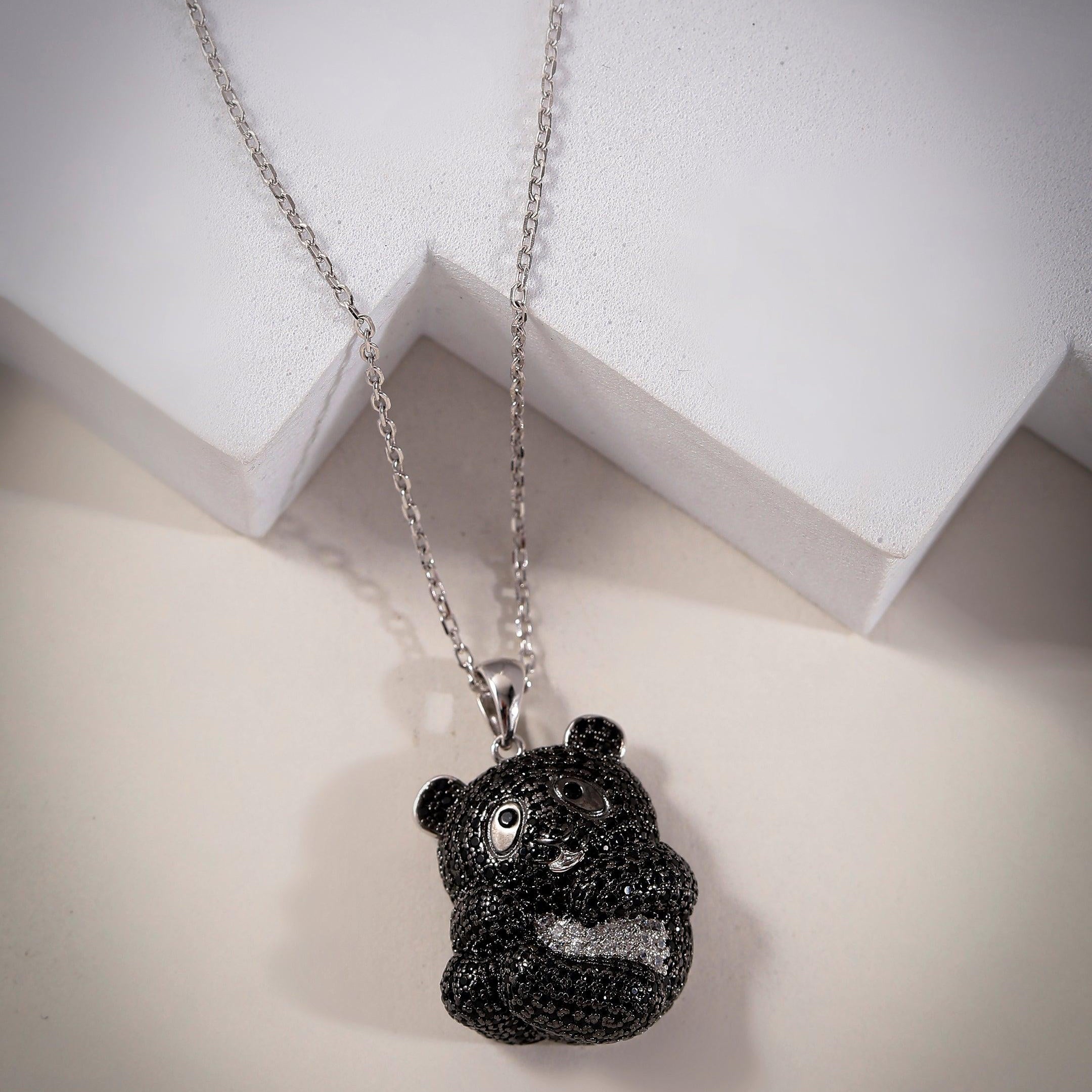 Playful Panda Silver Necklace - Diavo Jewels