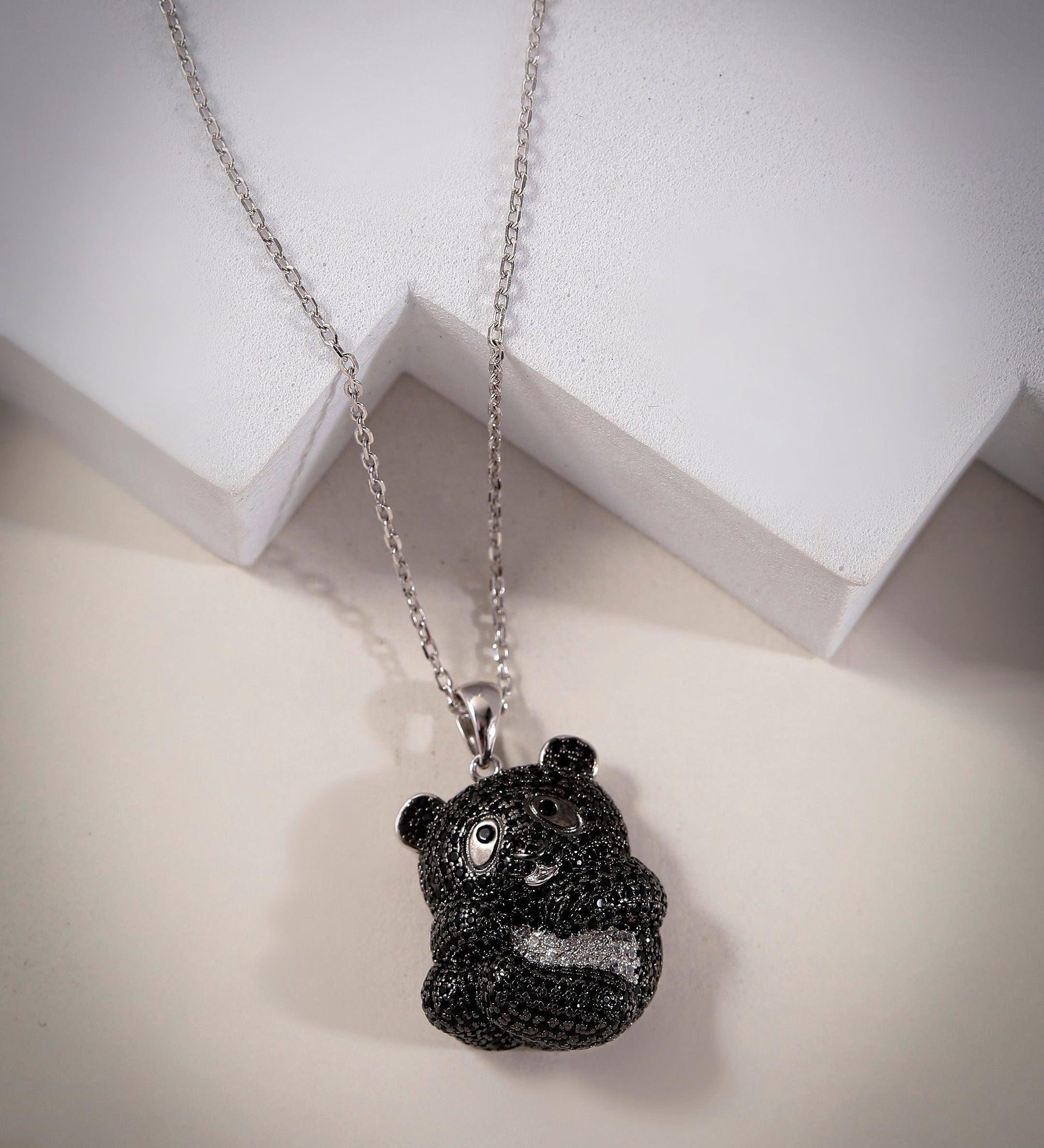 Playful Panda Silver Necklace - Diavo Jewels