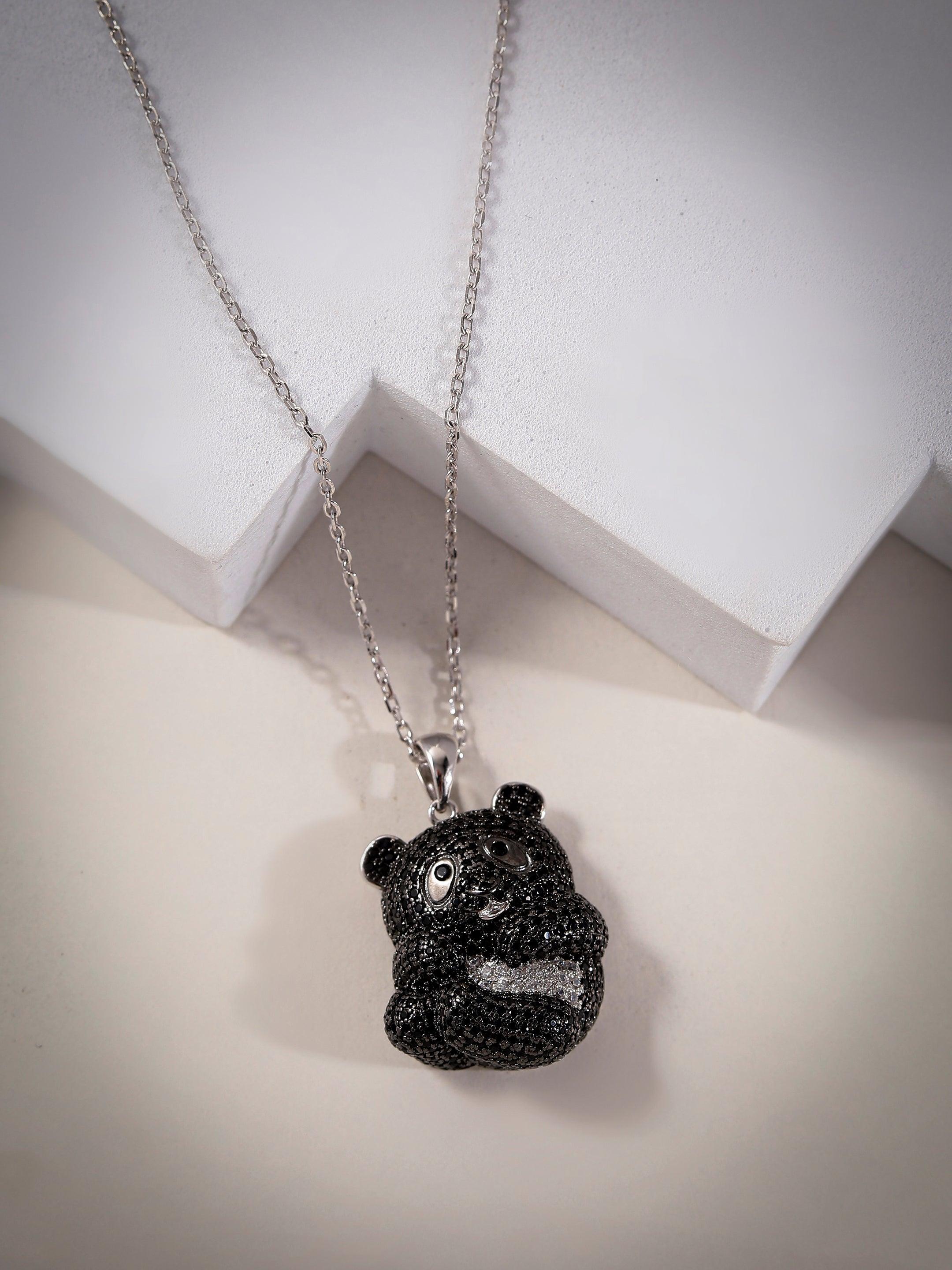 Playful Panda Silver Necklace - Diavo Jewels