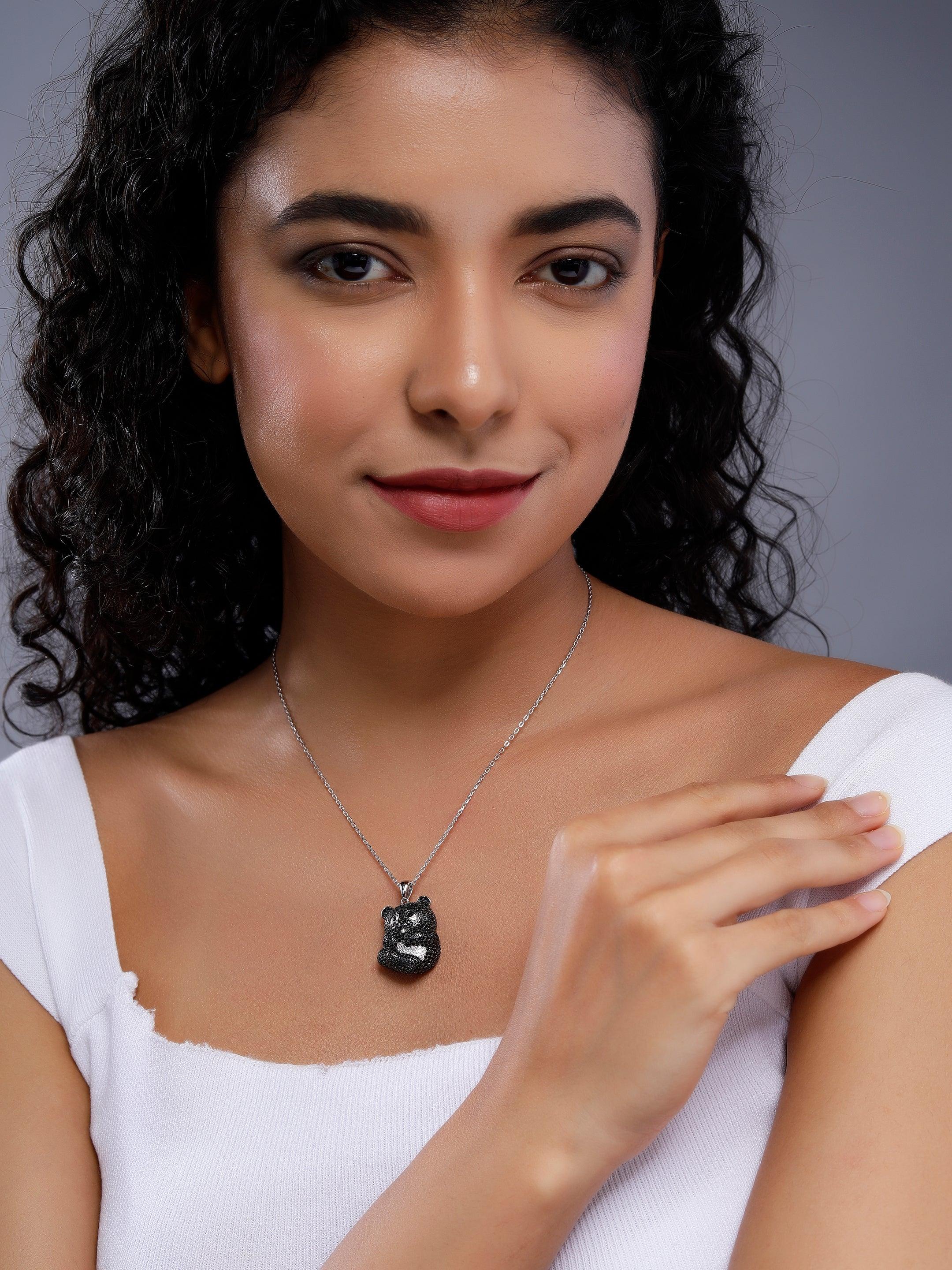 Playful Panda Silver Necklace - Diavo Jewels